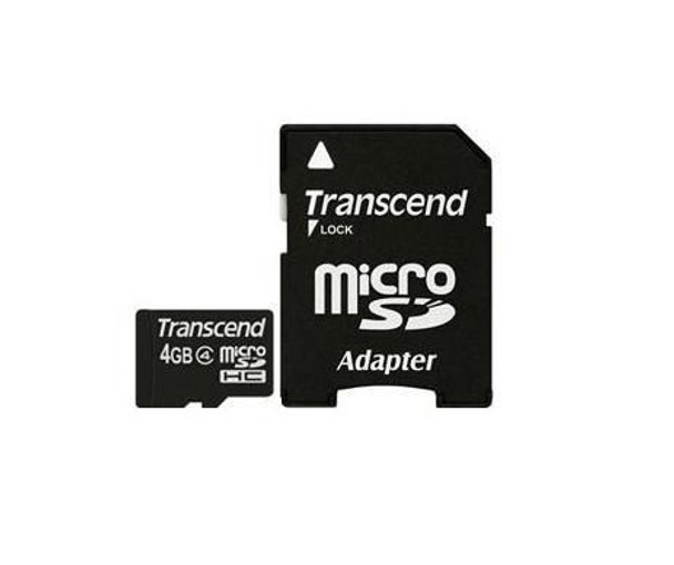 Transcend TS4GUSDHC4 MicroSD Card SDHC 4GB+Adapter TS4GUSDHC4