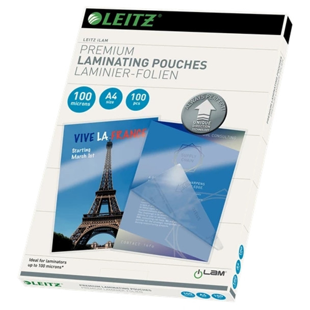 Leitz iLAM Premium Laminating Pouches with UDT A4 100 microns 74800000 74800000