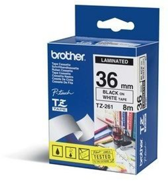 Brother TZE261 Tape Black on White 36mm TZE261