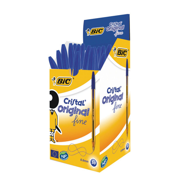 Bic Cristal Fine Ballpoint Pen Blue Pack of 50 872730 BC13447