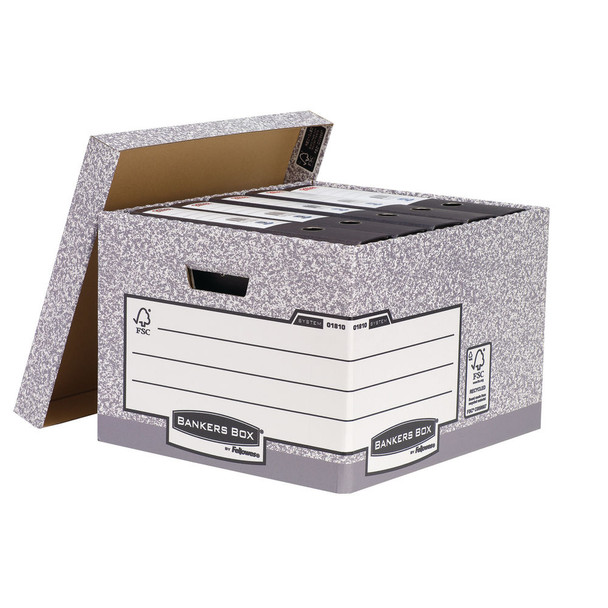 Bankers Box Storage Box Large Grey Pack of 10 01810-FFLP BB0181070
