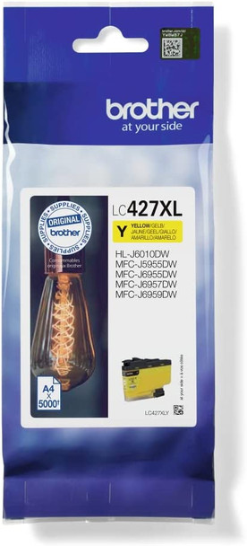 Brother LC427XLY 5000 Page High Yield Yellow Ink Cartridge LC427XLY