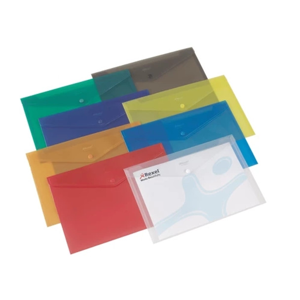 Rexel Popper Wallet A4 Assorted Colour Pack of 5 16128AS 16128AS