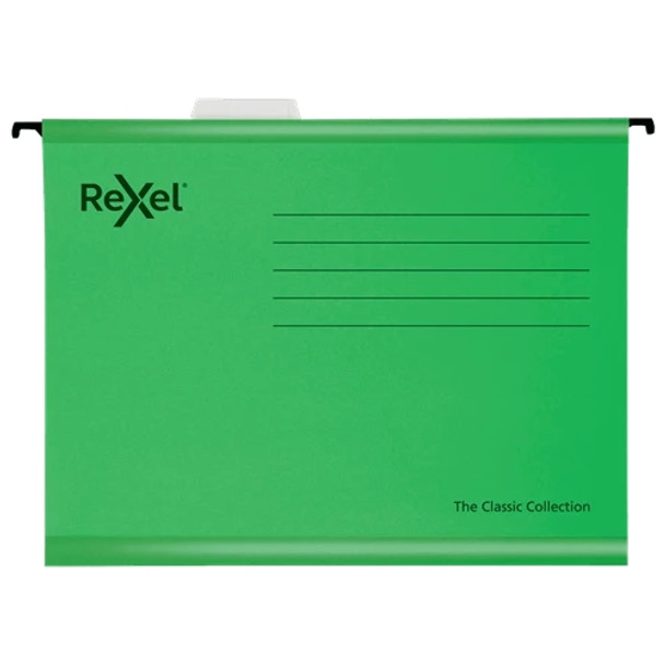 Rexel Classic A4 Reinforced Suspension File Green Pack of 25 2115586 2115586