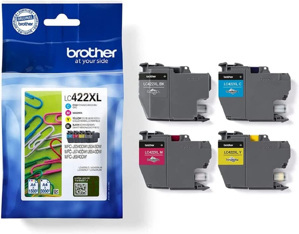 Brother LC422XL Ink Cartridge Value Pack B-C-M-Y LC422XLVAL