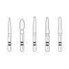 Premier - Two Striper Round-end Taper Diamonds Friction Grip Burs - Asst.