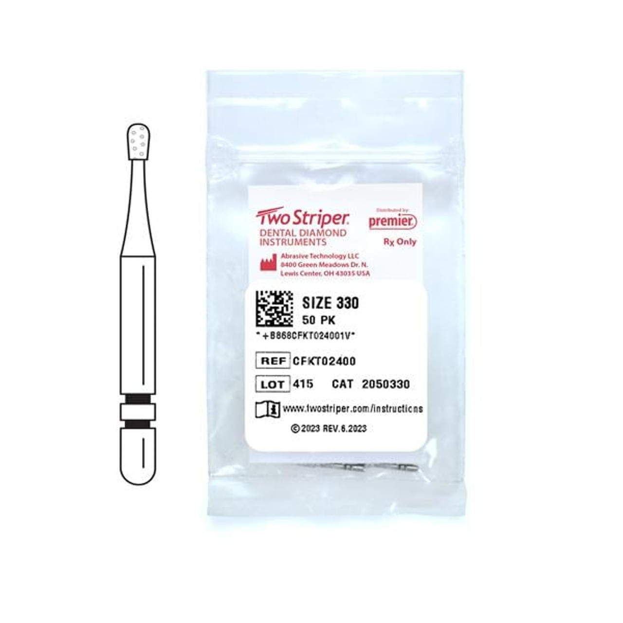 TWO STRIPER DIAM 50-PK 330