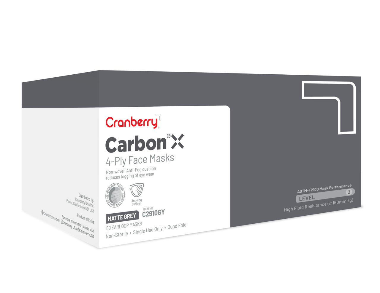 Carbon X Anti-Fog 4-Ply Face Mask