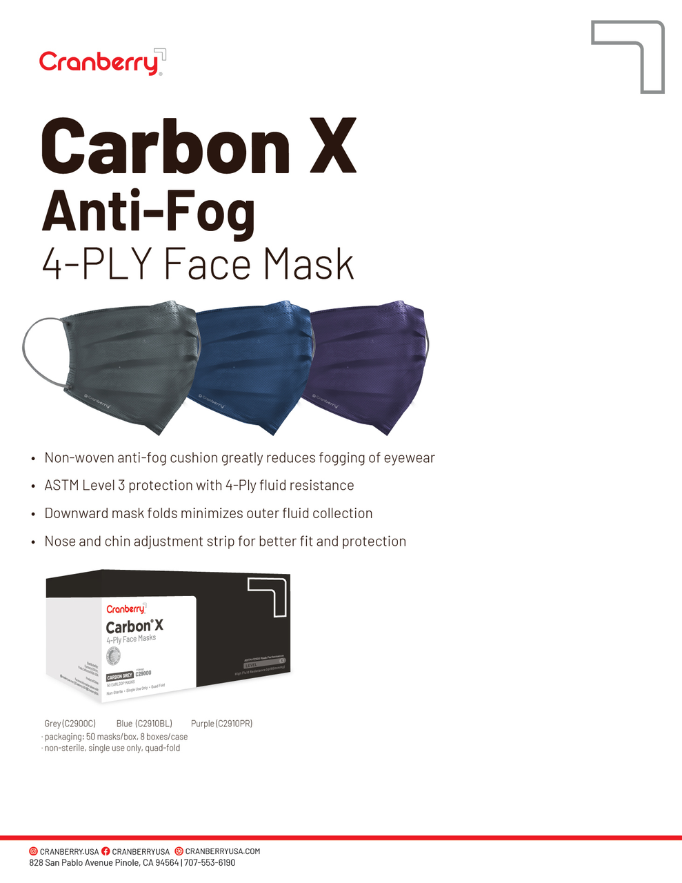 Cranberry Carbon X Face Mask - Purple