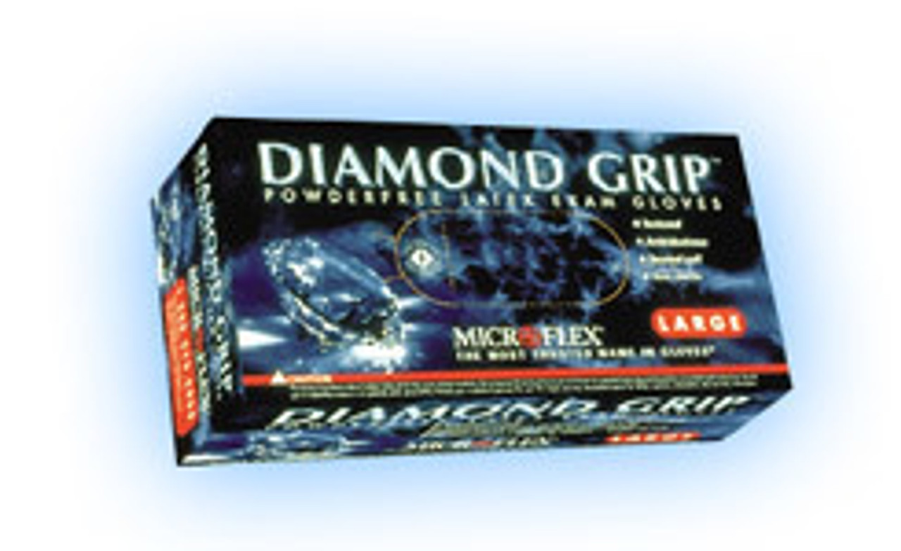 Microflex Diamond Grip Plus Latex PF Gloves 100/bx - S, MicroFlex, DGP-350-S