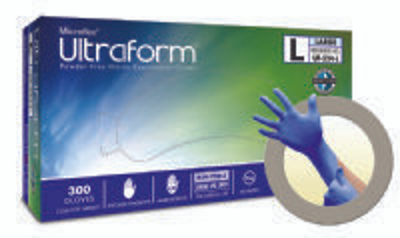 Microflex Ultraform PF Nitrile Glove Extra Large 300/Bx, MicroFlex, MFL-UF-524-XL