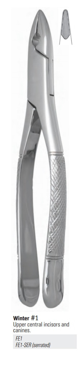 Nordent - Extraction Forceps #1 Serrated Upper Incisor, Standard #1