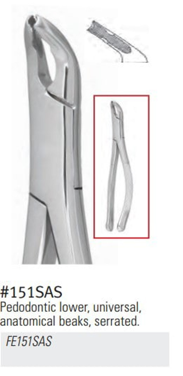 Nordent - Extraction Forceps, Lower Universal, Pedodontic #151s Anatomical Beaks