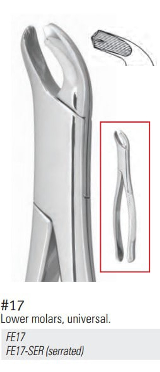 Nordent - Extraction Forceps #17 Lower Universal Molar Serrated