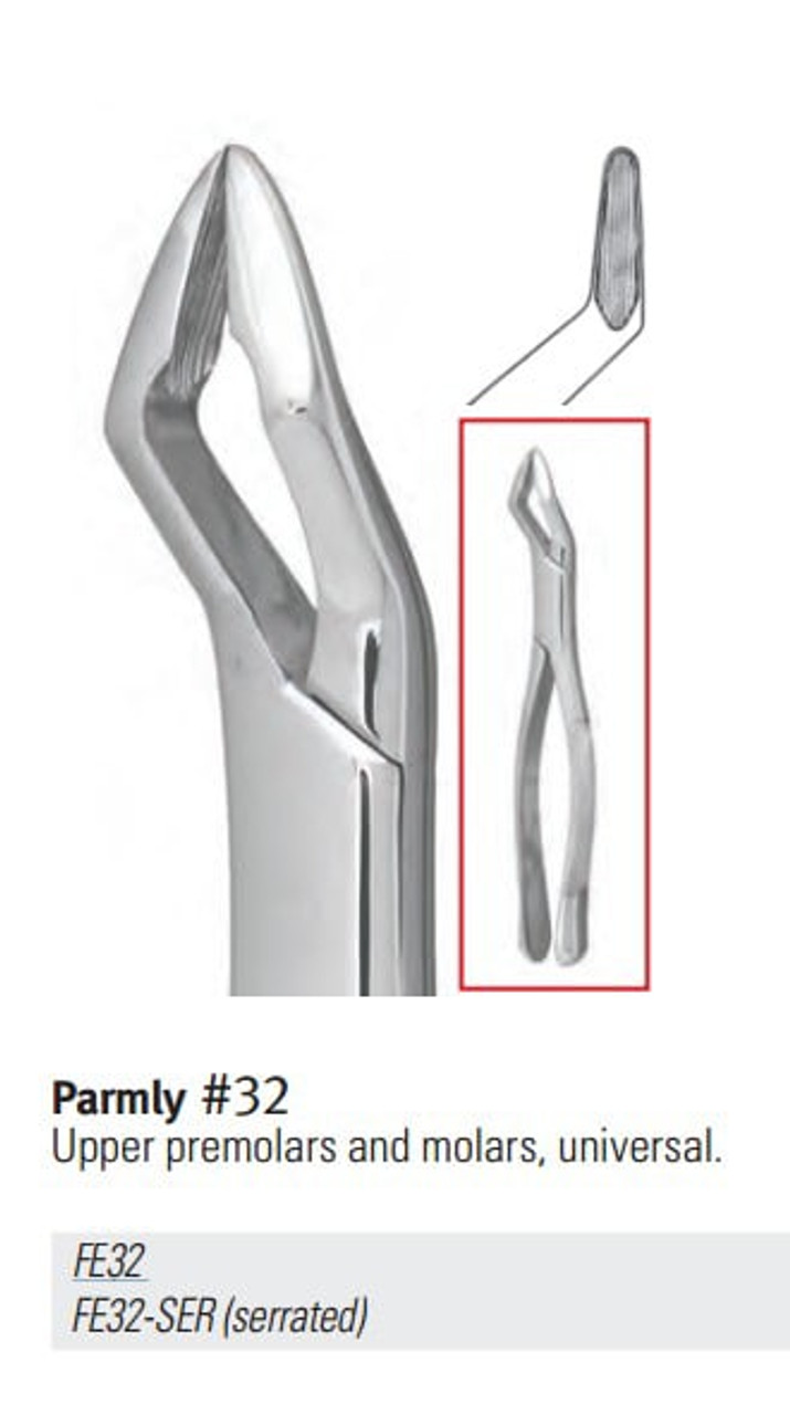 Nordent - Extraction Forceps #32 Upper Universal Bicuspids Serrated