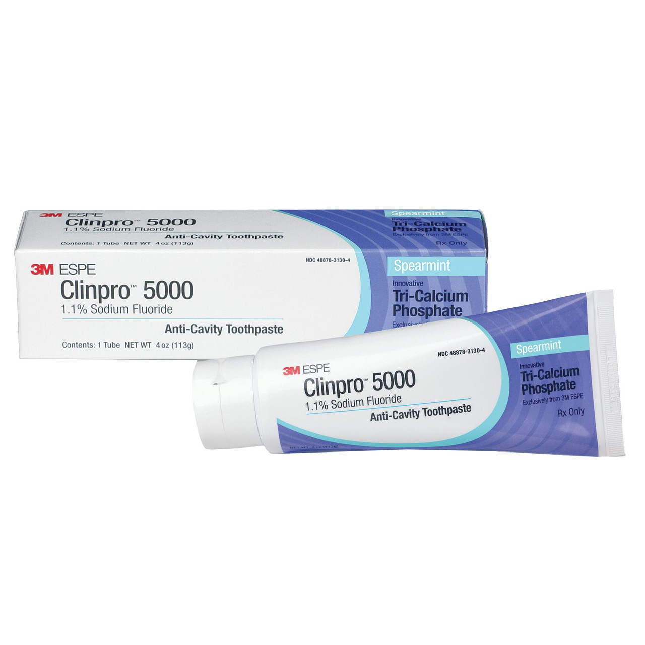 3M Clinpro 5000 1.1% Sodium Fluoride Anti-Cavity Toothpaste, 12115SM, Spearmint, 4 oz Tube