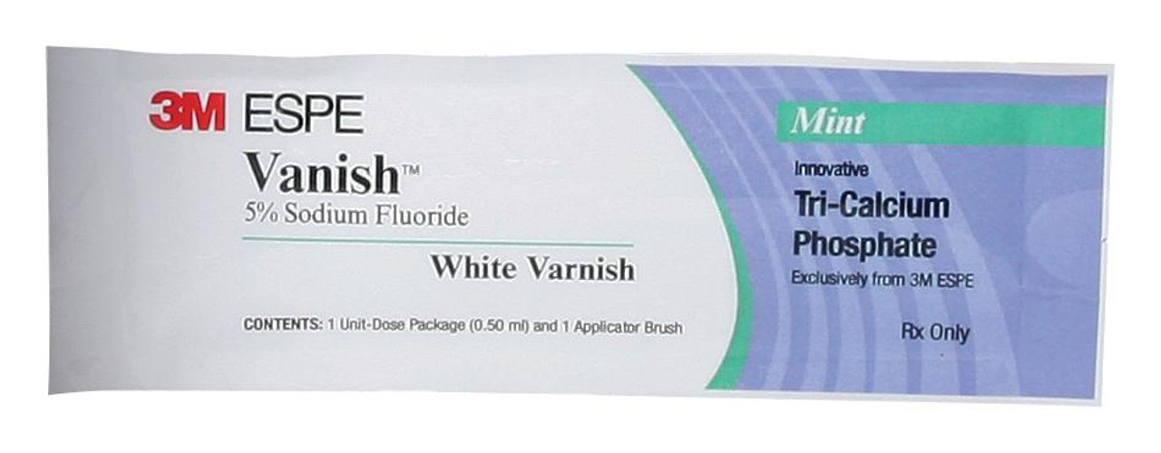 3M Vanish 5% Sodium Fluoride White Varnish, 12151M, Mint Flavor, 0.5mL/Dose, 1000 Doses/Pack