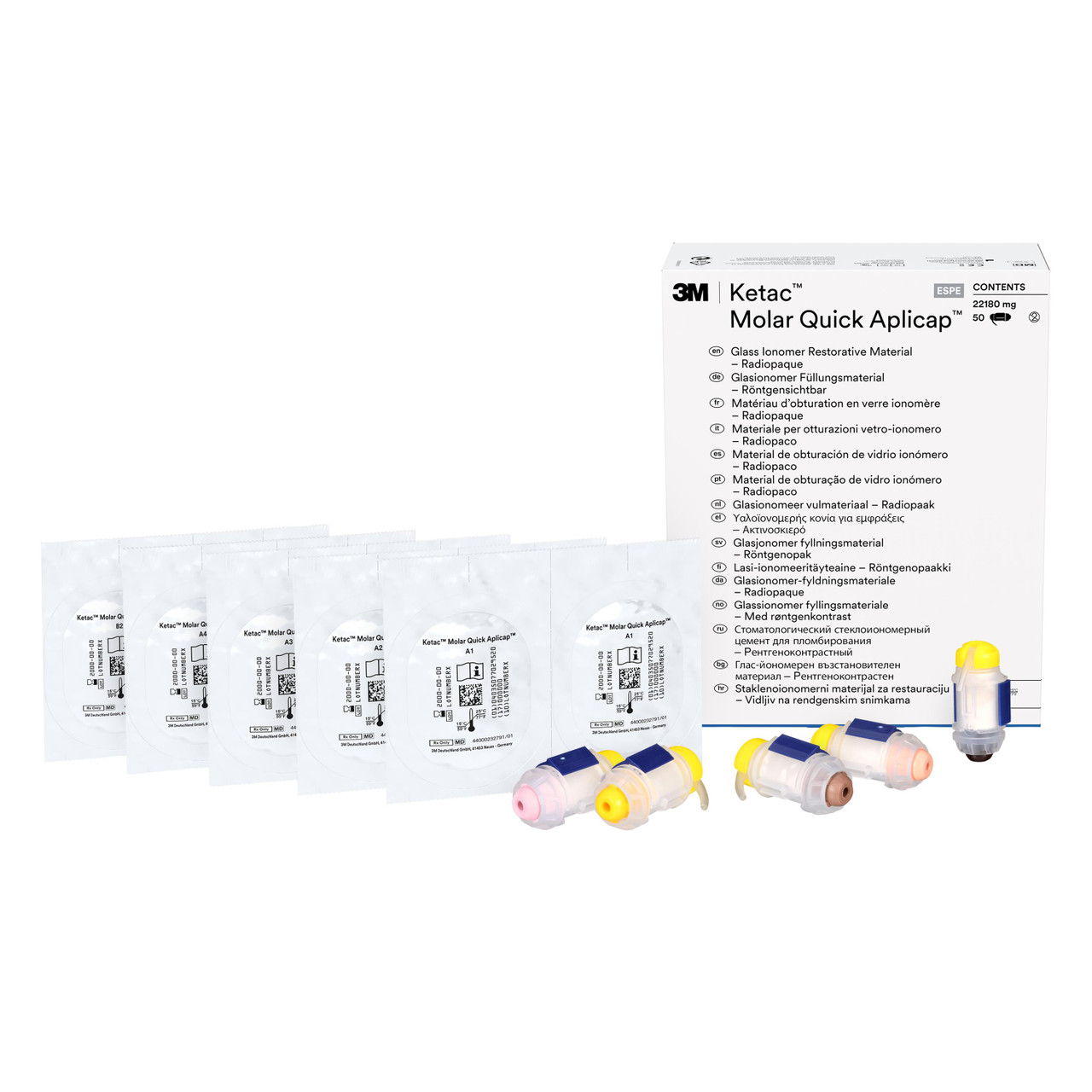 3M Ketac Molar Quick Aplicap Glass Ionomer Restorative Assorted Shades Refill, 56369