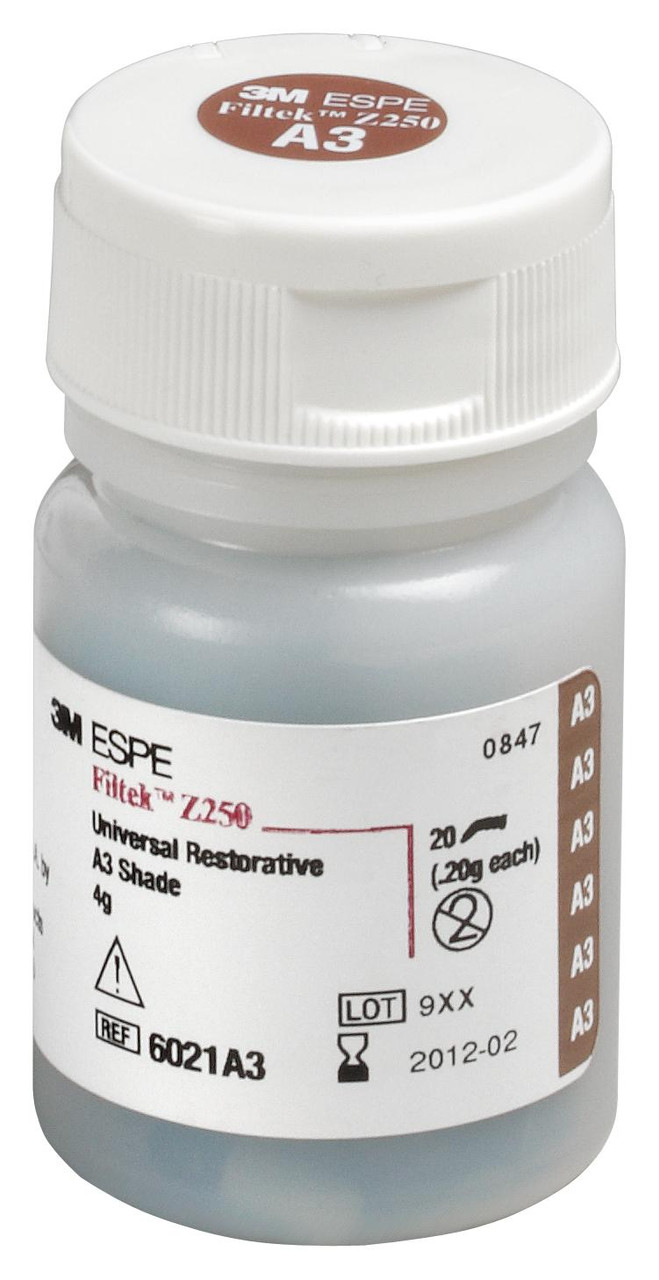 3M Filtek Z250 Universal Restorative, 6021A3, 20 - 0.2g Capsules, A3