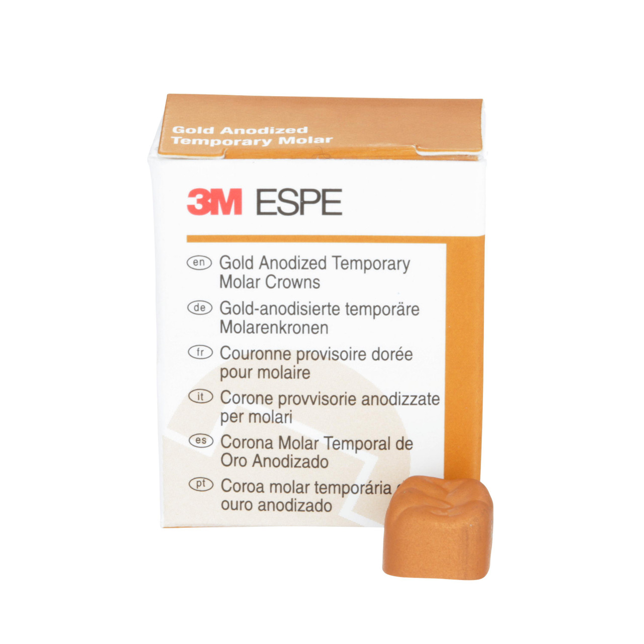 3M Gold Anodized Temporary Molar Crowns Lower Right First Molar Size 3 5Bx 3M Gold Anodized Temporary Molar Crowns Lower Right First Molar Size 3 5Bx