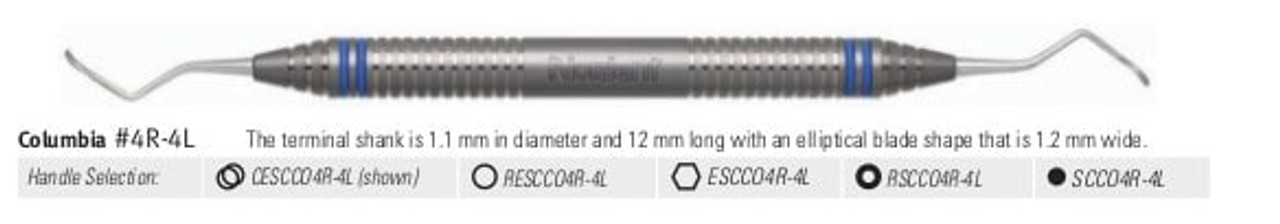 Nordent - Curette Columbia Double End 4R/4L DuraLite Round Stainless Steel Each