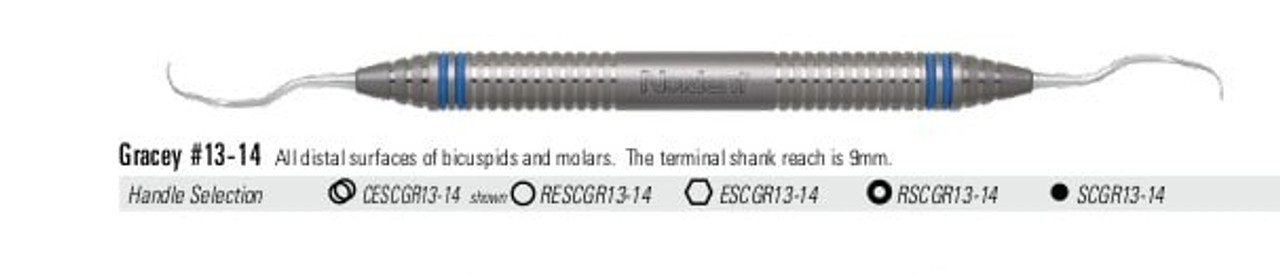 Nordent - Curette Gracey Double End 13/14 DuraLite Round Stainless Steel Each