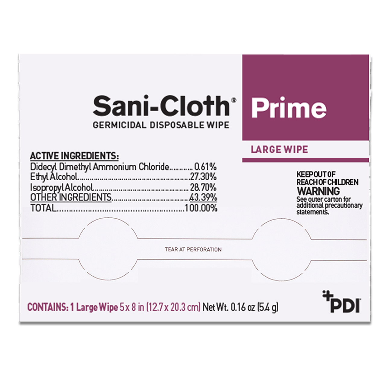 PDI SANI-CLOTH PRIME GERMICIDAL DISPOSABLE WIPE, H06182