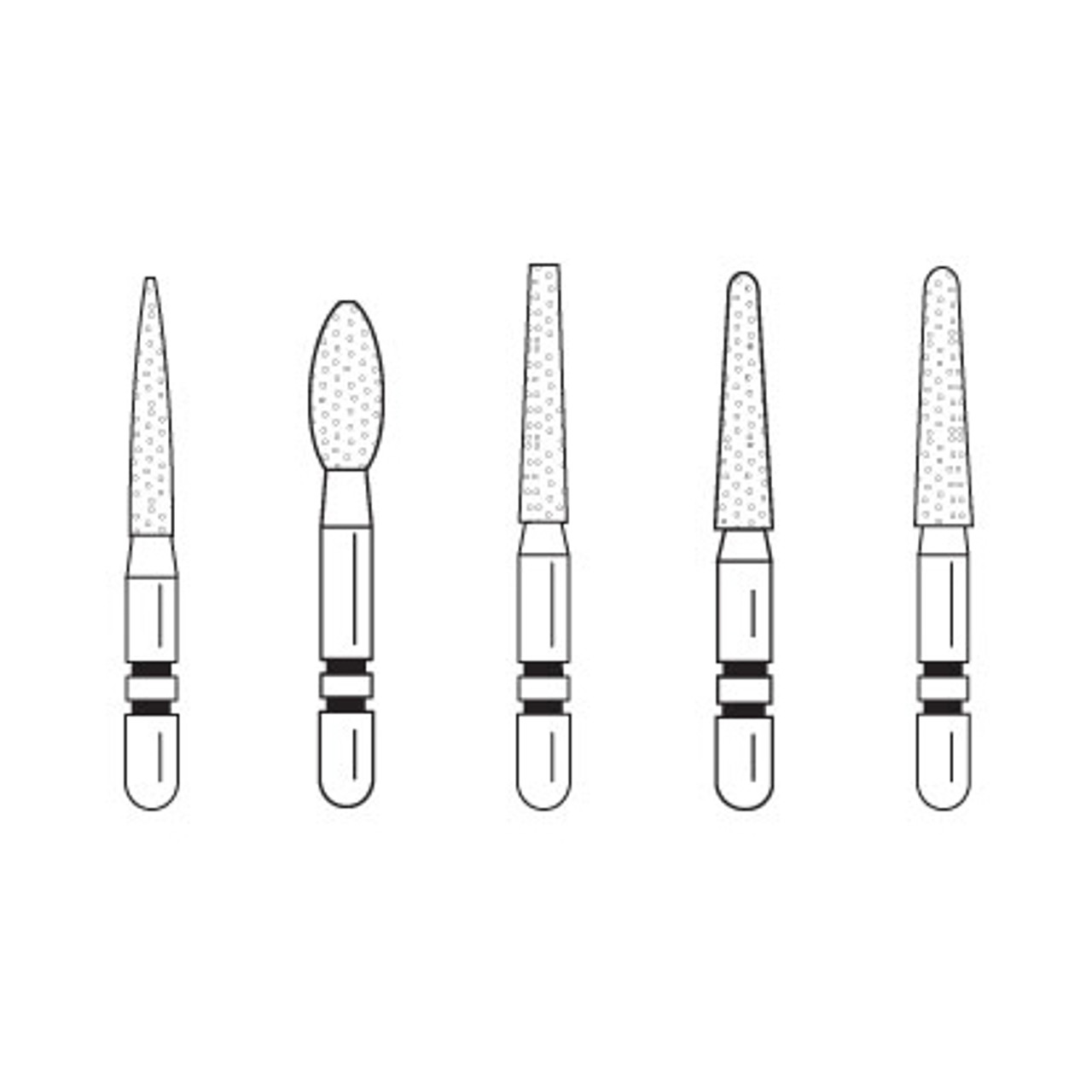 Premier - Two Striper Flat-end taper Short Cut Diamond Friction Grip Burs - Short-Cut FGSS