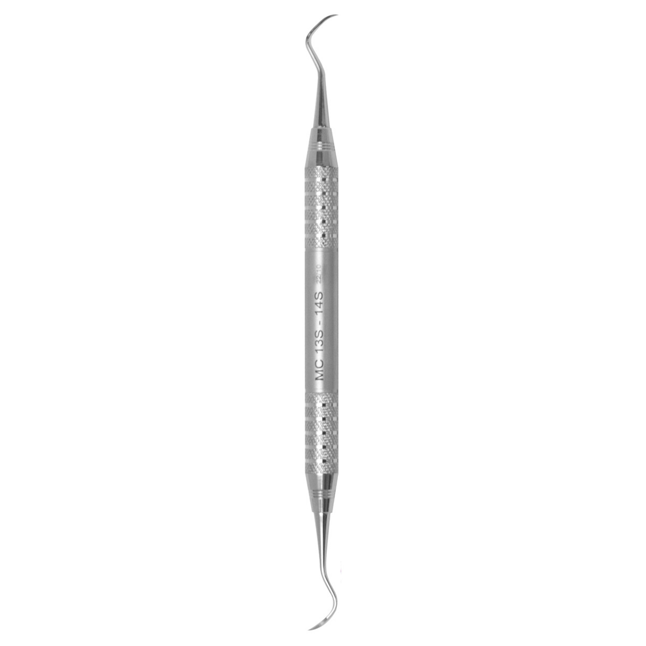 A.Titan - Designed for tight posterior areas with pocket depths of 3mm or less the in.Sin. denotes sharpened to a point. Has Life Steel Handle.