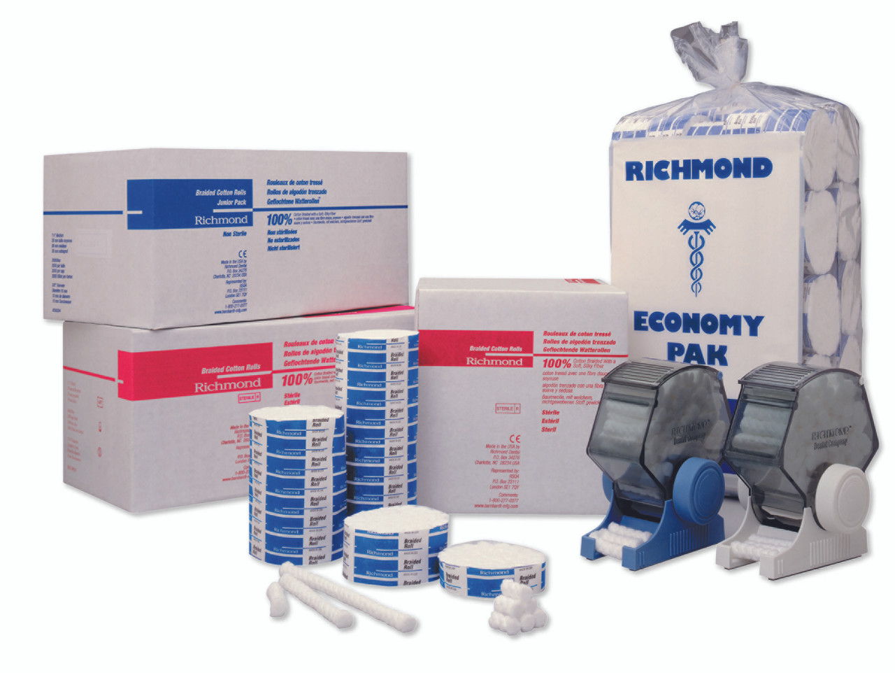 RICHMOND BRAIDED COTTON ROLLS, 201208 DDS Dental Supplies