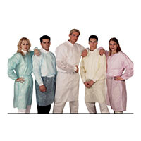 Valumax - Isolation Gowns White Tie-Back Dual Fabric Knit Cuffs