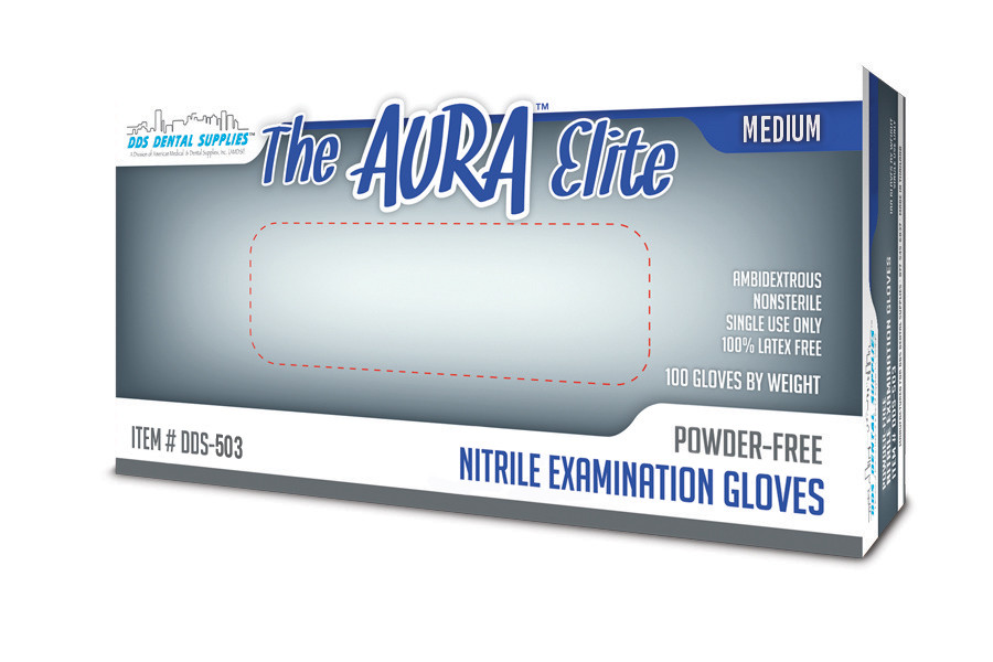 Aura Elite Nitrile PF Exam Gloves (M) 200Bx
