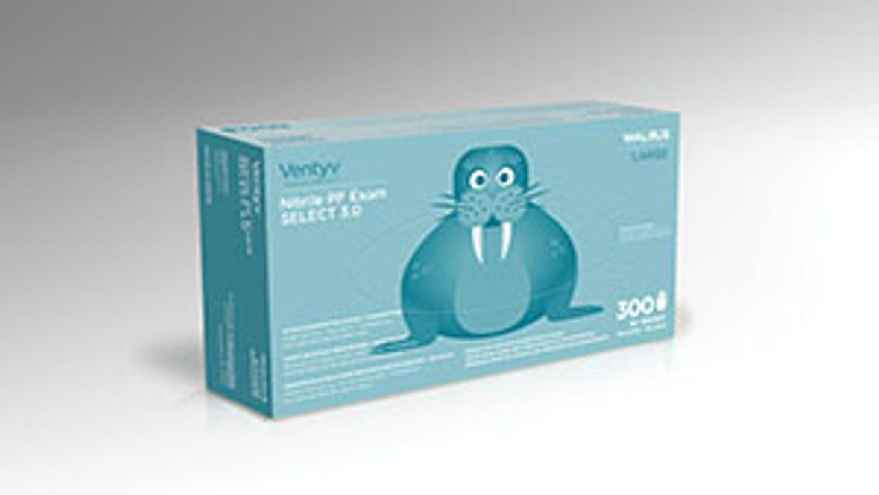 VENTYV NITRILE POWDER FREE EXAM GLOVE SELECT 3.0 (WALRUS), 10348102