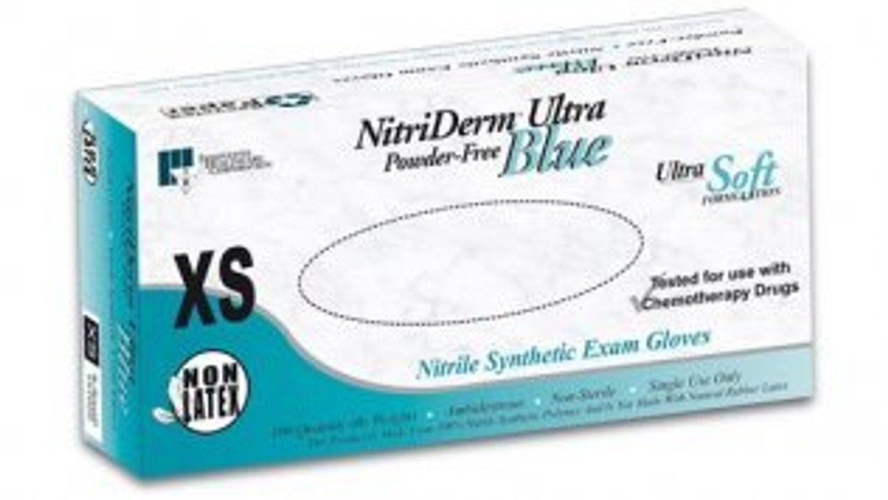 INNOVATIVE NITRIDERM ULTRA BLUE NITRILE SYNTHETIC POWDER-FREE NON-STERILE EXAM GLOVES, 157200