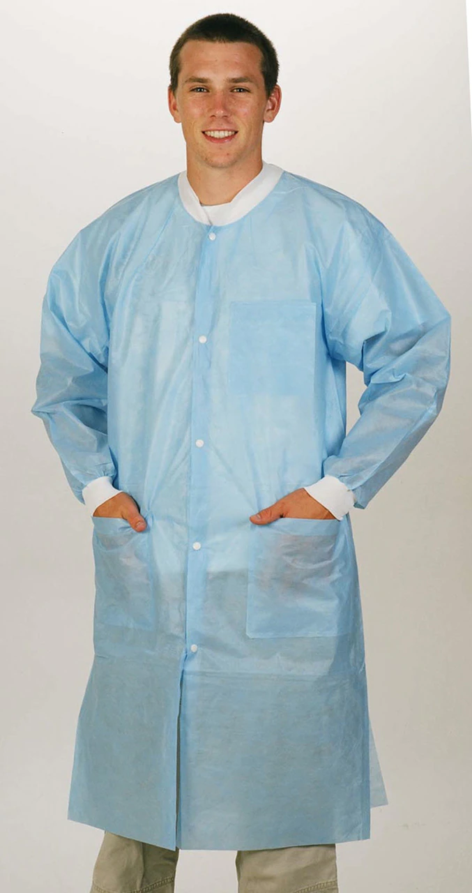 Lab Coats Medical Blue 2X- Large Knee Length 10/PK