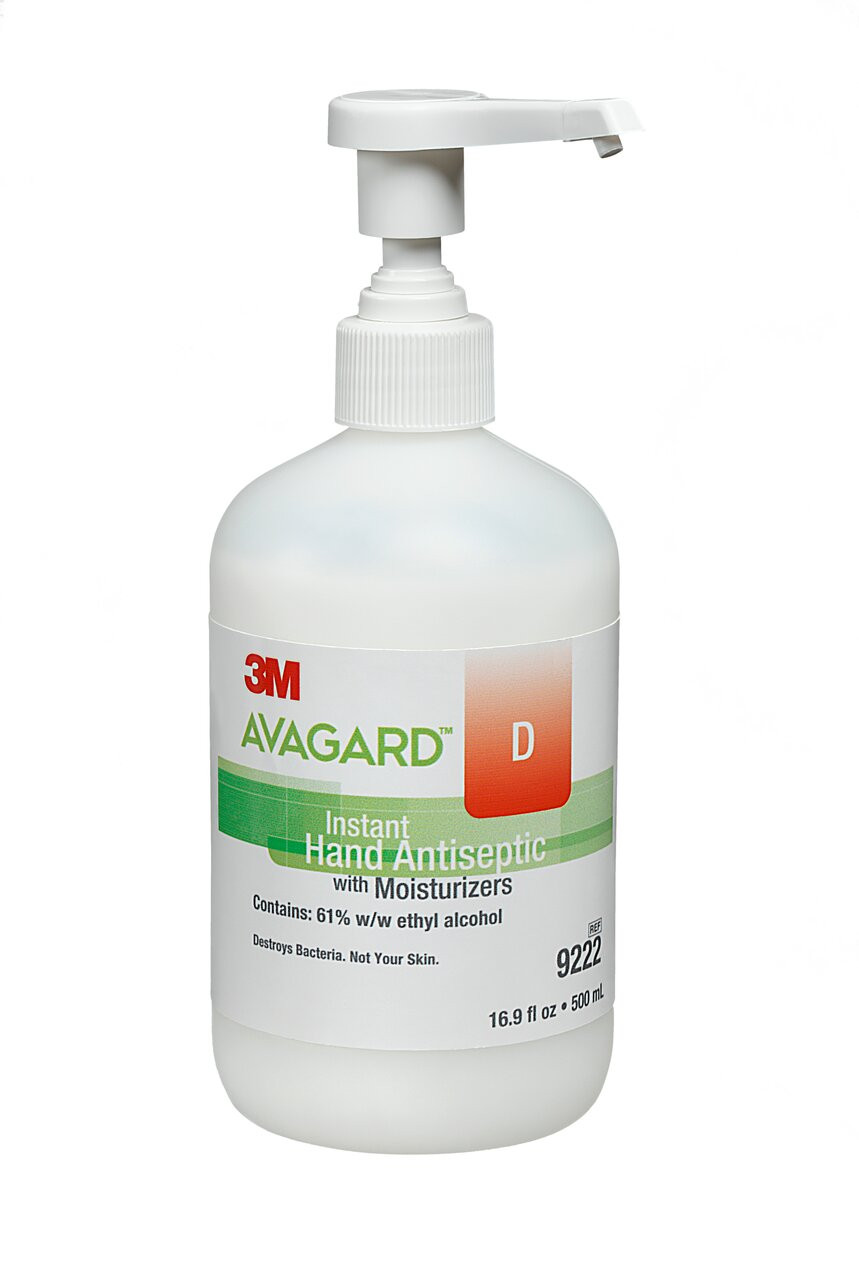 3M Avagard D Instant Hand Antiseptic with Moisturizers (61% w/w ethylalcohol) 9222, 16 oz, 12/Case