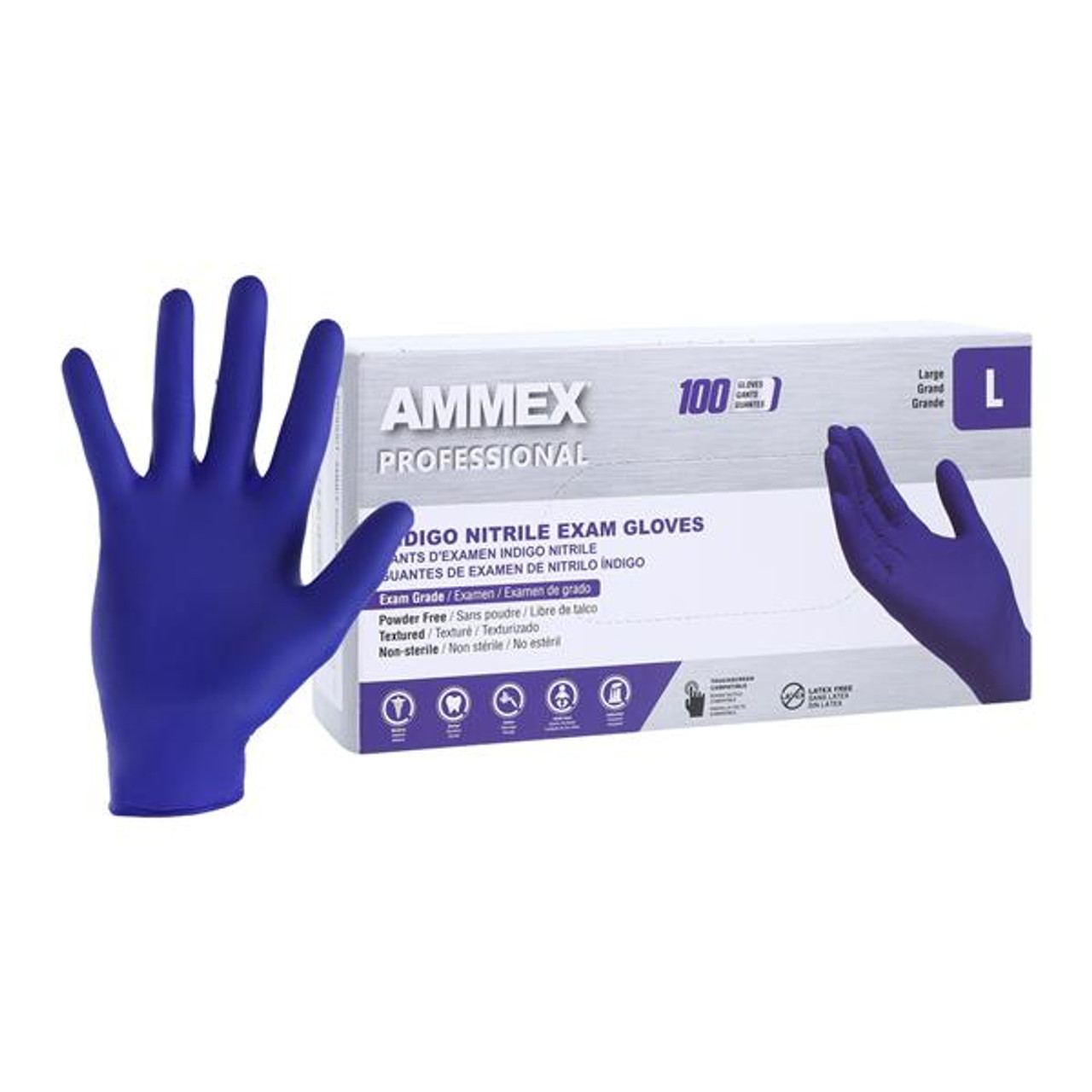 Ammex Nitrile Gloves Large Dis