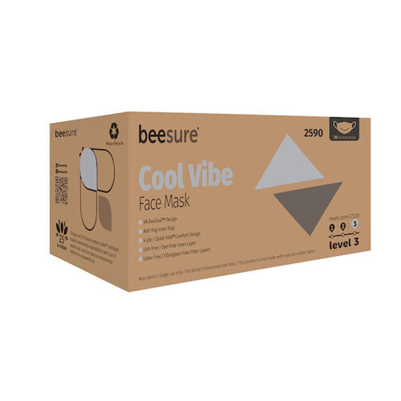 BeeSure Cool Vibe Face Masks, 50/Box, BE2590