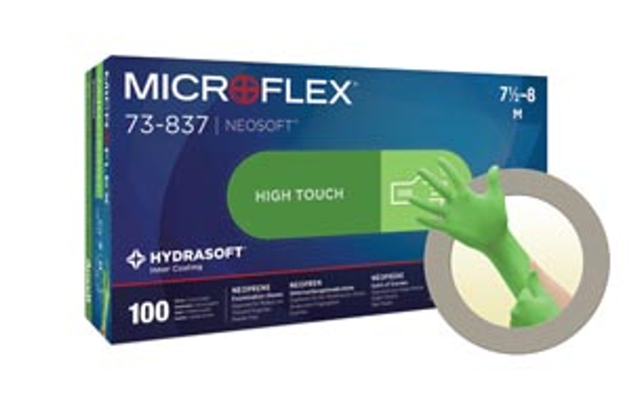 ANSELL MICROFLEX NEOSOFT NEOPRENE EXAM GLOVE, 73837090