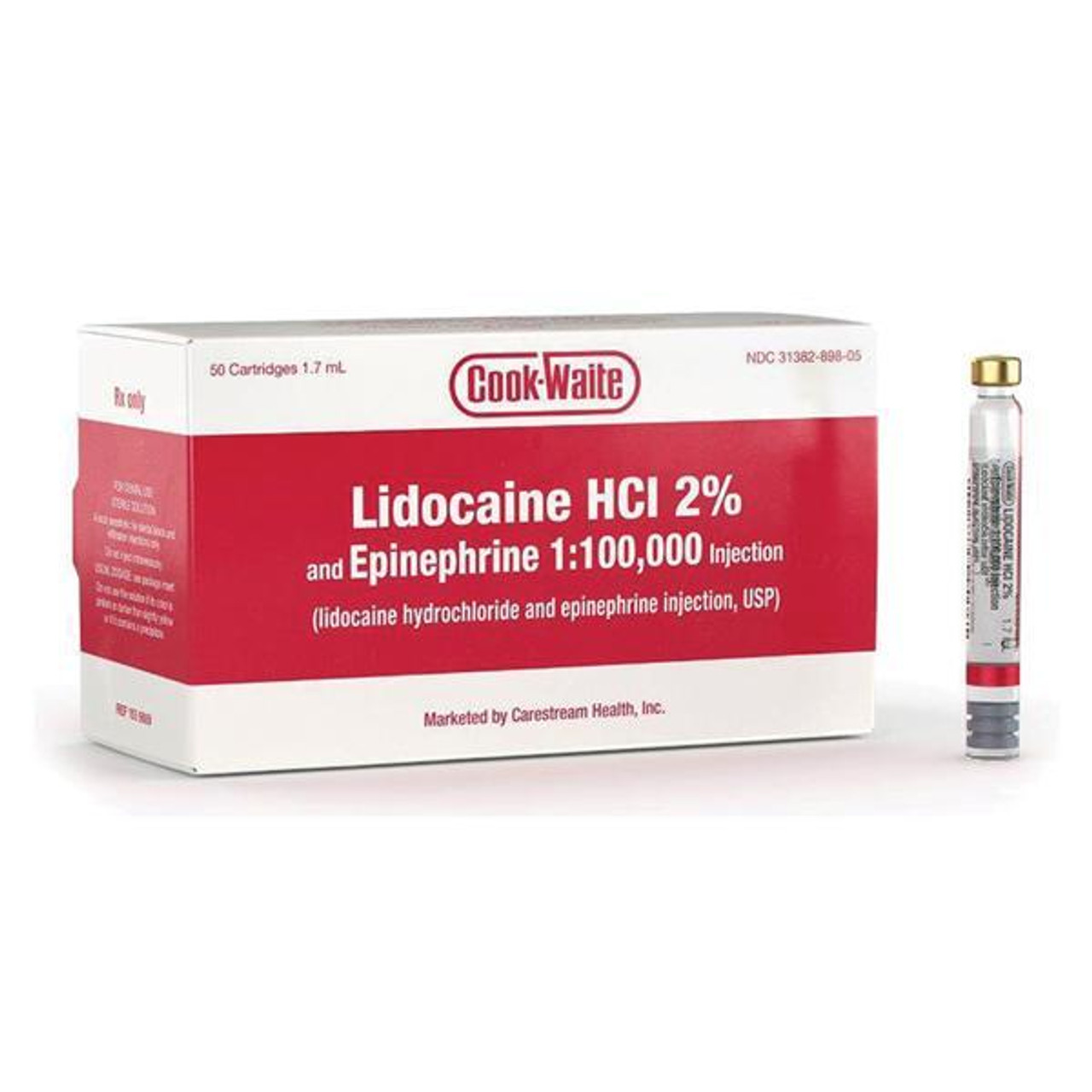 Cook-Waite Lidocaine HCL 2% 1:100M 50/Bx