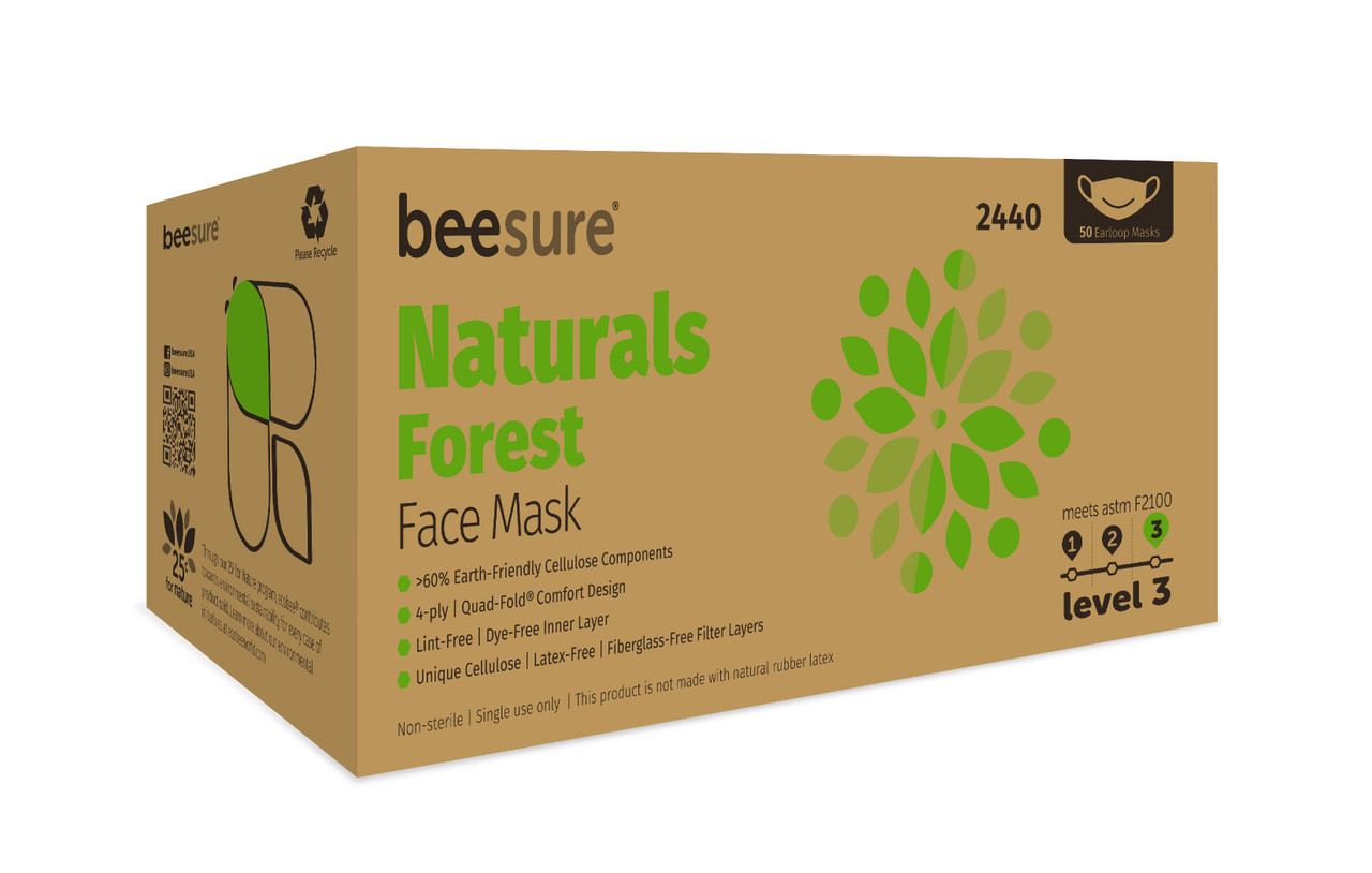 BeeSure Forest Green Face Mask Level 3 50Bx