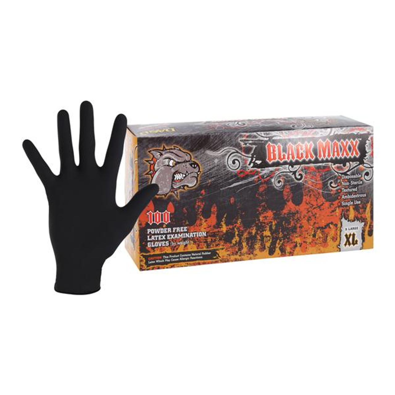 Black Maxx XL Latex Exam Glove