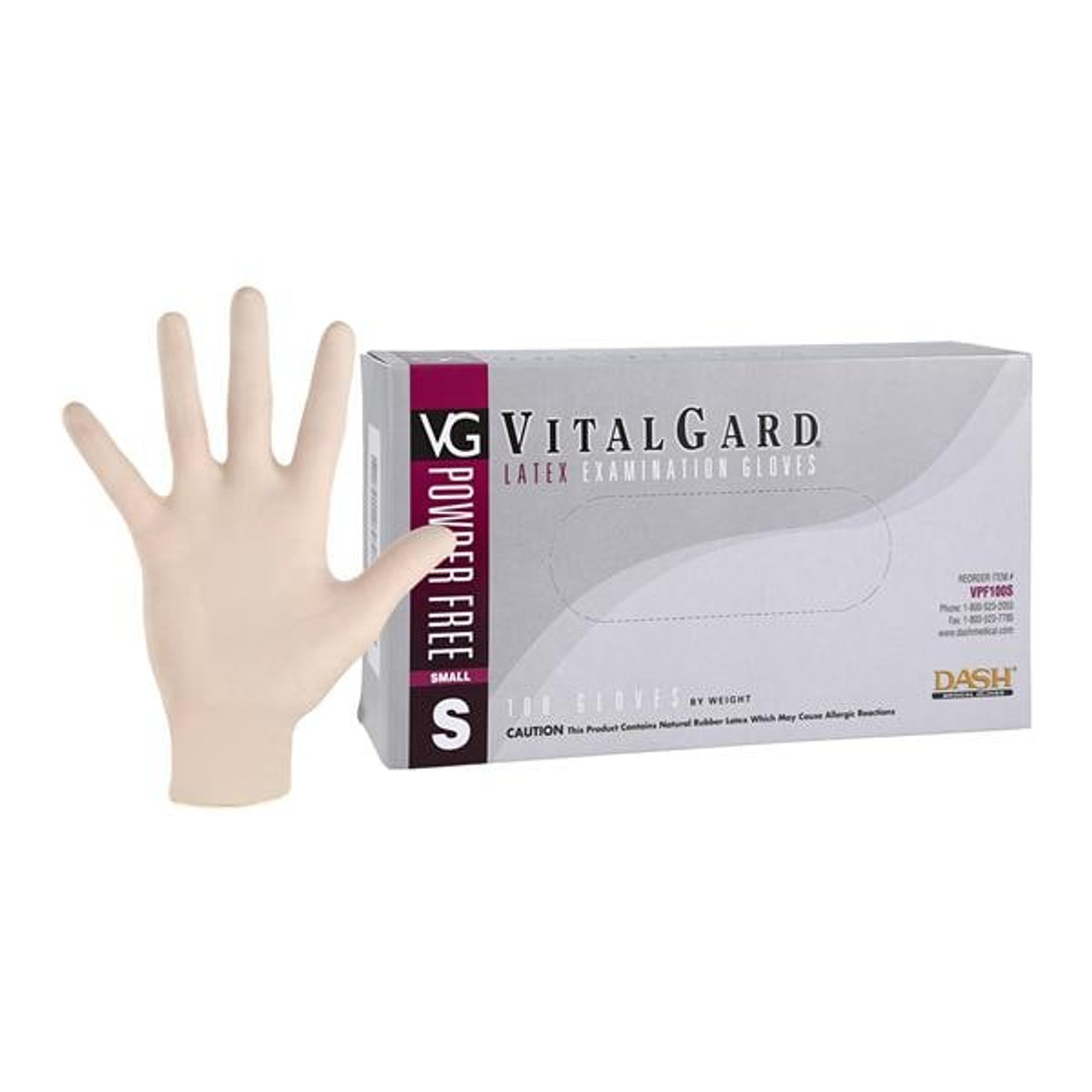Vitalgard S PF Latex Gloves Sm