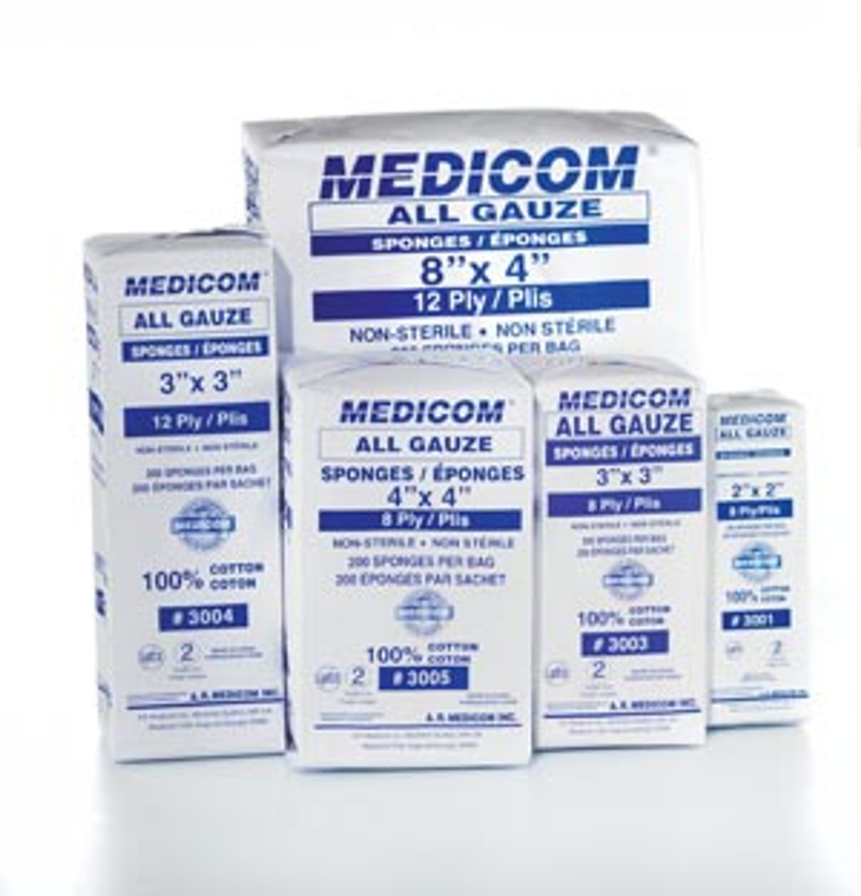 MEDICOM ALL GAUZE SPONGES - NON STERILE, 3001