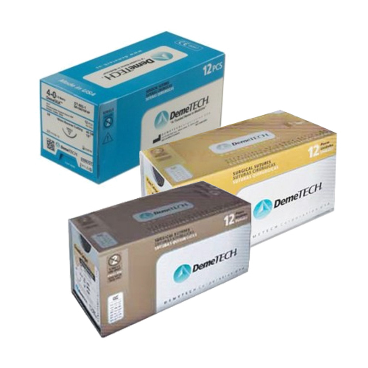 Polyglycolic Acid (PGA) 4-0 3/8 18" 19mm (C6) Precision Point Reverse Cutting Colorless Sutures 12/bx. - DemeTech