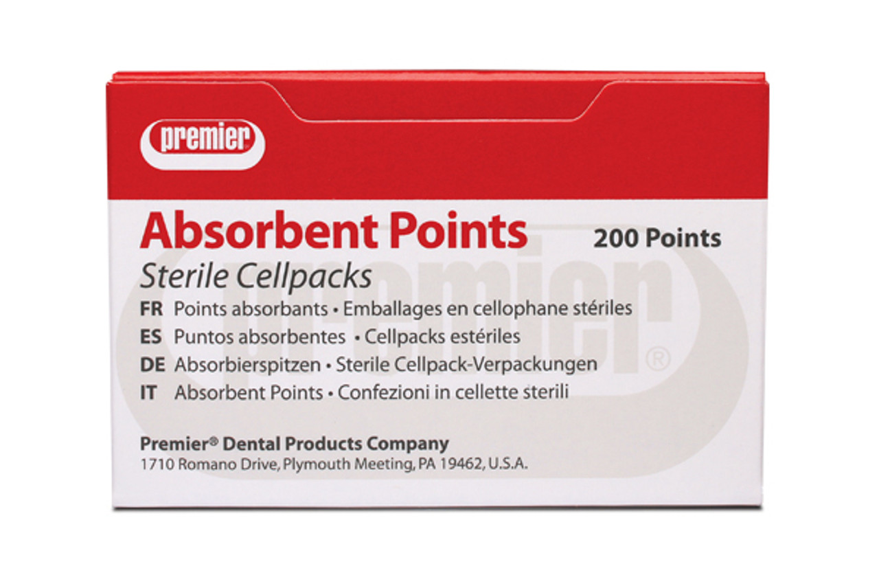 Absorbent Points Sterile Medium 200/Bx, Premier, 9055104