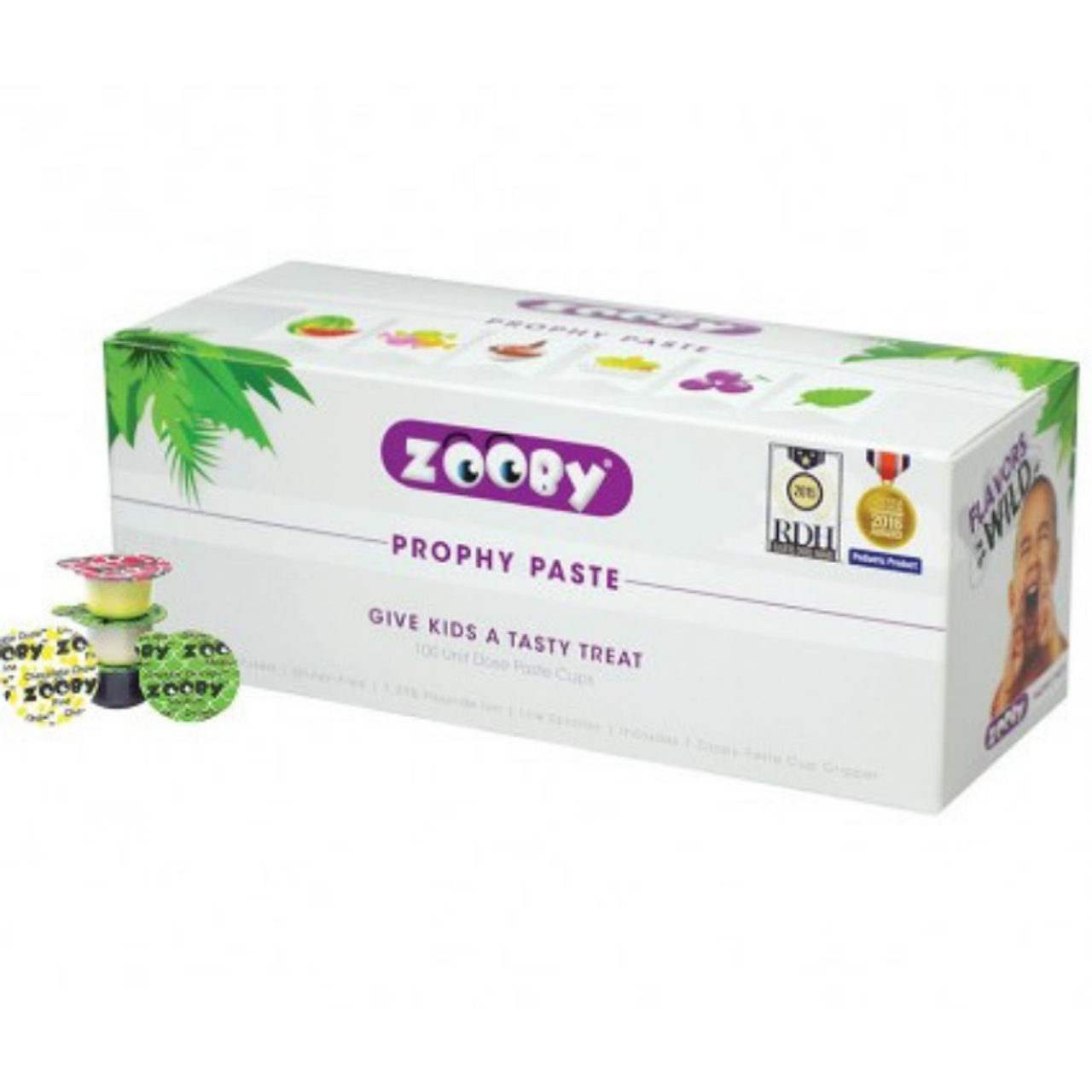 Zooby Assorted Prophy Paste - Animal Pack Fine Grit (100 Ct), Young Innovations, 600210