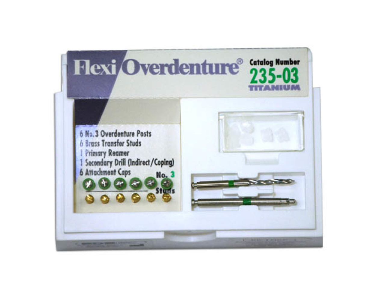 Flexi-Overdenture Titanium Refills-Green/Size 3