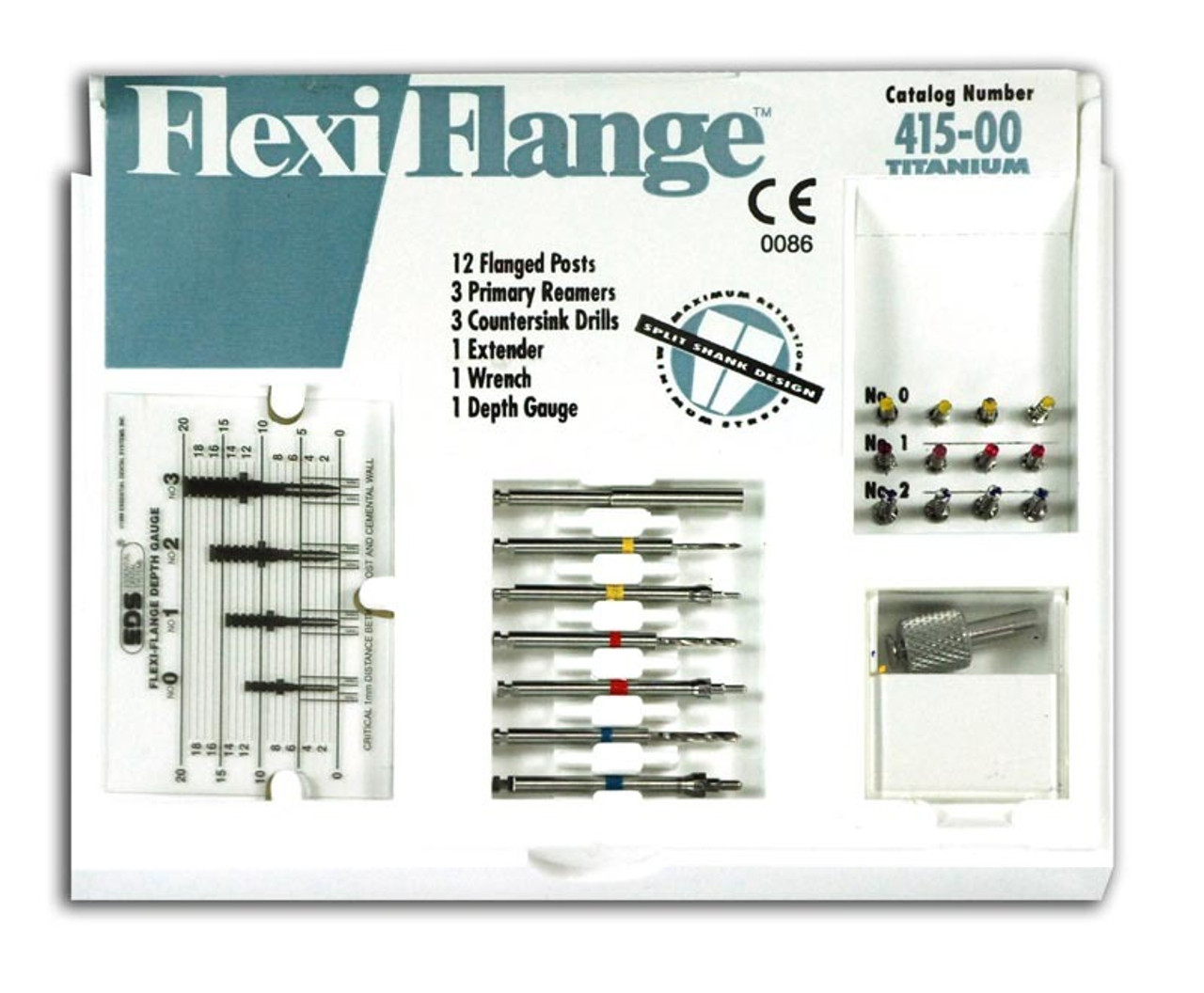 Flexi-Flange Titanium Introductory Kit-Yellow, Red, Blue Sizes 0, 1, 2