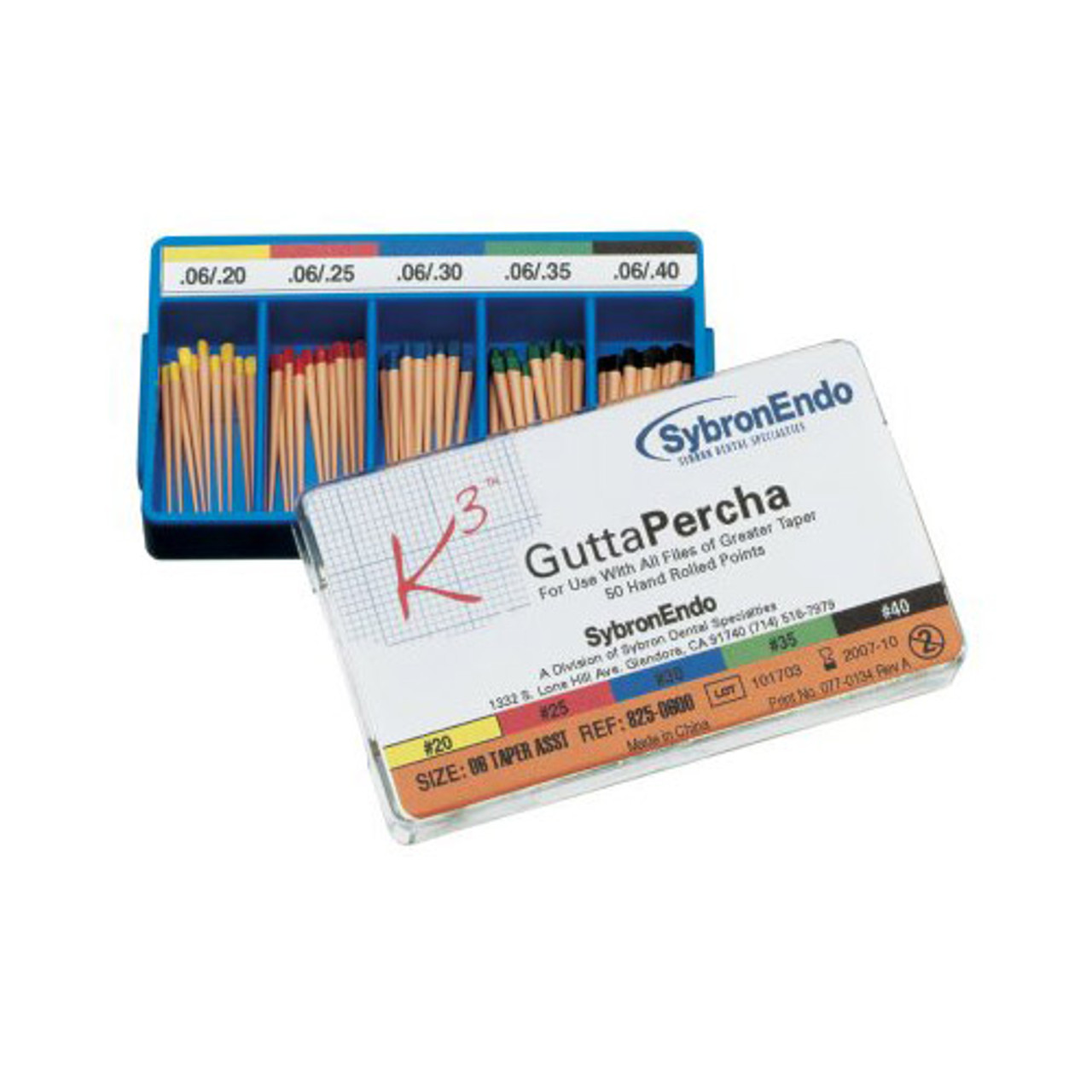 GUTTA PERCHA TAPERED-F (FINE) BX 100, 12644, Kerr Dental